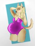  anthro breasts canid canine canis clothing danilo_correa female hi_res laew mammal pregnant solo wolf 