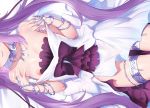  bow breasts choker close dress euryale fate/grand_order fate_(series) long_hair necklace nipple_slip nipples purple_hair rogia twintails wristwear 