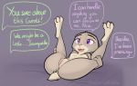  2020 anthro anus breasts buckteeth butt comic dialogue disney english_text female fur genitals grey_body grey_fur hi_res judy_hopps lagomorph leporid mammal nipples nude offscreen_character open_mouth open_smile presenting presenting_pussy purple_eyes pussy rabbit signature simple_background smile solo speech_bubble spread_legs spreading teeth text zhan zootopia 