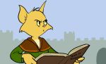  2020 anthro bethesda_softworks book castle clothed clothing english_text felid female holding_object humor katia_managan khajiit mammal meme metro-goldwyn-mayer outside prequel text the_elder_scrolls tom_and_jerry video_games webcomic 