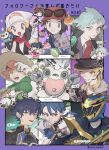  bangs beanie beige_headwear blonde_hair blue_jacket calem_(pokemon) character_request chibi collared_shirt commentary_request copyright_request dawn_(pokemon) eldegoss espurr gen_4_pokemon gen_6_pokemon gen_8_pokemon green_eyes green_hair grey_eyes hat highres jacket looking_at_viewer milo_(pokemon) mimura_(nnnnnnnnmoo) open_mouth pink_hair piplup poke_puff pokemon pokemon_(creature) pokemon_(game) pokemon_dppt pokemon_oras pokemon_xy red_neckwear scarf shirt short_hair sparkle starter_pokemon steven_stone sun_hat teeth tongue translation_request white_headwear white_shirt wooloo 