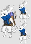  absurd_res ambiguous_gender anthro black_eyes blue_nose clothed clothing digital_media_(artwork) fur group hi_res mammal ori ori_(series) ori_and_the_blind_forest partially_clothed realmonster scarf simple_background video_games white_body white_fur 