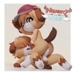  1:1 3d_(artwork) anthro bodily_fluids canid canine canis clothing cowgirl_position digital_media_(artwork) domestic_dog duo erection female floppy_ears fluffy freckles genitals hair_over_eyes hat headgear headwear hi_res kekitopu looking_at_viewer looking_back looking_back_at_viewer male male/female mammal nude on_bottom on_top open_mouth pawpads paws penis sex teeth 