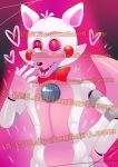 &lt;3 2016 animatronic anthro bow_tie canid canine colored_nails dipstick_tail distracting_watermark e-c98 five_nights_at_freddy&#039;s fox freckles funtime_foxy_(fnafsl) hand_on_hip head_tuft hi_res lipstick long_tail looking_aside machine makeup male mammal multicolored_body multicolored_tail nails one_eye_closed open_mouth open_smile raised_arm red_cheeks robot sister_location smile solo speaker tuft video_games watermark white_body wink yellow_eyes 