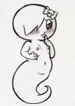  accessory anthro ashela blush breasts carrie_krueger cartoon_network female ghost hair hair_accessory half-closed_eyes hand_on_breast humanoid looking_at_viewer mammal monochrome narrowed_eyes nipples not_furry nude simple_background smile solo spirit the_amazing_world_of_gumball white_background 