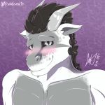  1:1 anthro digital_media_(artwork) dragon hi_res male shy simple_background smile solo windzurartz 