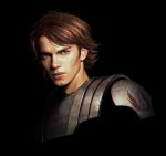  1boy 5health anakin_skywalker armor black_background blue_eyes brown_hair highres jedi looking_at_viewer male_focus realistic scar scar_across_eye solo star_wars star_wars:_the_clone_wars upper_body v-shaped_eyebrows 