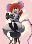  absurd_res animatronic anthro butt clothed clothing exercise female hi_res humanoid machine moxie_the_mouse partially_clothed robot solo vono weightlifting weights workout 