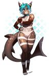  anthro blue_body blue_eyes blue_fur brown_body female fish fur hi_res marine pgm300 shark solo the_fifth_element 