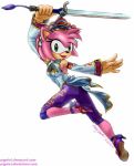  2007 amy_rose angelvi cosplay eulipotyphlan female fur green_eyes hedgehog looking_back low_res mammal pink_body pink_fur simple_background sonic_the_hedgehog_(series) soul_calibur video_games watermark white_background xianghua 