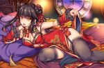  chinadress cleavage date_a_live heterochromia monety skirt_lift stockings thighhighs tokisaki_kurumi 