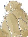  2020 3:4 anthro belly blush brown_body brown_fur canid canine canis dain_4201 domestic_dog fur hi_res kemono male mammal overweight overweight_anthro overweight_male simple_background sketch solo white_background 