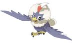  bird black_eyes claws commentary creature english_commentary flying full_body gen_5_pokemon no_humans number pinkgermy pokedex_number pokemon pokemon_(creature) rufflet solo transparent_background 