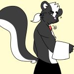  anthro butler confusion dynamations hi_res invalid_tag male mammal mephitid pose rodent skunk solo 