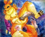  anthro bestiality blue_eyes breasts butt digimon digimon_(species) equid equine female feral fur genitals horse kouhaku773 male male/female mammal nipples painting_(artwork) pawpads paws penis pussy renamon solo traditional_media_(artwork) watercolor_(artwork) wet white_body white_fur yellow_body yellow_fur 