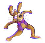  2020 alpha_channel anthro barefoot big_bow_tie big_teeth black_eyebrows black_nose bottomless bow_tie brown_body brown_fur buckteeth checkered_wall clothed clothing crossover eyebrows fist five_nights_at_freddy&#039;s five_nights_at_freddy&#039;s_vr:help_wanted fnaf_vr_help_wanted fur glitchtrap lagomorph leporid long_ears looking_at_viewer male mammal meme multicolored_body multicolored_fur pose purple_eyes rabbit raised_arm simple_background skinny smile solo standing stitch_(disambiguation) tan_body tan_fur teeth the_simpsons thin_eyebrows toony topwear toy-bonnie transparent_background vest video_games whiskers yellow_teeth 
