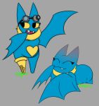  accessory adorabat aged_up anthro blue_body cartoon_network chiropteran dreamsthefox eyewear female goggles goggles_on_head heart_marking hi_res mammal mao_mao:_heroes_of_pure_heart neck_tuft open_mouth pegleg slightly_chubby solo tuft winged_arms wings yellow_sclera 
