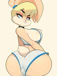  absurd_res anthro areola big_breasts big_butt breasts butt female hi_res lagomorph leporid lola_bunny looking_back looney_tunes mammal postblue98 rabbit rear_view solo warner_brothers 
