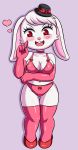  anthro blush breasts clothed clothing eyelashes female fur hi_res huitu_c lagomorph leporid mammal rabbit thick_thighs unknown_artist white_body wide_hips 