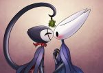 ambiguous_gender anthro arthropod blush christmas duo eyes_closed female holidays hollow_knight hornet_(hollow_knight) insect kissing mistletoe plant smooch team_cherry thatsmolchoco video_games 
