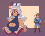  ! 2020 ? bare_shoulders being_watched belt blonde_hair blue_eyes blush boots breasts breath_of_the_wild clothing duo embarrassed female fingerless_gloves footwear gloves hair handwear hi_res humanoid humanoid_pointy_ears hylian link long_hair looking_at_another male markings nintendo not_furry paya rizdraws sheikah signature the_legend_of_zelda undressing video_games white_hair 