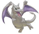  aerodactyl commentary creature english_commentary full_body gen_1_pokemon grey_eyes no_humans pinkgermy pokemon pokemon_(creature) sharp_teeth signature simple_background solo teeth white_background 