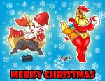  anthro big_breasts braixen breasts christmas christmas_clothing clothing clubviacavo curvy_figure duo female floatzel holidays nintendo pok&eacute;mon pok&eacute;mon_(species) pok&eacute;morph slightly_chubby snizard video_games wide_hips 