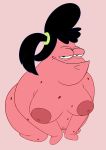  absurd_res anthro asterozoan big_nipples black_hair bob-jiggles breasts echinoderm female hair half-closed_eyes hi_res looking_at_viewer marine narrowed_eyes navel nickelodeon nipples non-mammal_breasts on_hands_and_knees pink_body pinup pinup_pose ponytail pose sam_star scrunchie smile smirk solo spongebob_squarepants spots starfish 