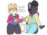 2017 acstlu anthro black_body canid canine clothed clothing crossgender dancing dialogue digital_drawing_(artwork) digital_media_(artwork) dipstick_tail duo english_text female fox fox_mccloud fully_clothed girly grey_body hoodie male mammal multicolored_body multicolored_tail nintendo phurcy star_fox tan_body text topwear two_tone_body video_games white_body wide_hips 