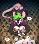  2017 5_fingers deerstail digital_media_(artwork) eyebrows eyelashes fingers green_hair hair mammal mouse murid murine red_eyes rodent smile 