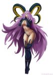  absurdres belly cosplay dragonaut fate/grand_order fate_(series) garnet_mclane highres horns maclaine navel one_eye_covered pink_hair thighs tiamat_(fate/grand_order) 