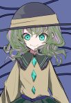  absurdres blue_eyes closed_mouth green_hair highres komeiji_koishi mizoreshi simple_background skirt smile subterranean_animism touhou 