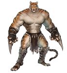  2020 abs anthro biceps bottomwear clothed clothing felid fur handwear hi_res loincloth male mammal muscular muscular_anthro muscular_male nipples pantherine pecs scar simple_background solo striped_body striped_fur stripes tiger topless white_background yy6241 