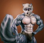  anthro bleakcat clothing hybrid male mammal mephitid muscular muscular_anthro muscular_male procyonid raccoon skunk solo tealmarket underwear 