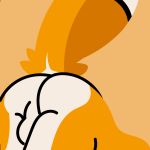  actualdingo anthro balls butt butt_shot canid canine canis dingo genitals male mammal orange_body penis simple_background simple_coloring simplistic solo 