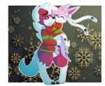  accessory anthro canid canine christmas christmas_clothing claws clothing duo eeveelution eyelashes eyes_closed feral fingers fur hair hair_accessory hair_bow hair_ribbon holidays hug kitsunekotaro lycanroc mammal midnight_lycanroc multicolored_body multicolored_fur nintendo pink_body pink_fur pink_inner_ear pink_nose pink_sclera pok&eacute;mon pok&eacute;mon_(species) red_body red_fur ribbons smile sweater sylveon toe_claws topwear video_games white_body white_fur white_hair 