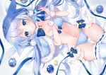  animal_ears aqua_eyes bra cape christmas long_hair navel original panties tsukimiya_sara twintails underwear 