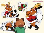  4:3 animal_crossing anthro anus balls blush butt canid canine capreoline cervid christmas christmas_clothing clothing creamin_peaches dildo genitals gift gift_wrapped hi_res holidays jingle_(animal_crossing) male male/male mammal nintendo raccoon_dog reindeer sex_toy tanuki tom_nook_(animal_crossing) video_games 