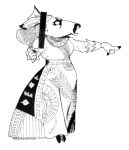  &lt;3 2020 alice_in_wonderland angry anthro black_and_white capreoline cervid clothing cybercorn_entropic dress female hair humor mammal monochrome pun queen_of_hearts_(alice_in_wonderland) roe_deer solo suit_symbol 