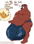  angus_delaney anthro big_penis bulge canid canine chub_(disambiguation) constellation estemilk fox genitals gregg_lee huge_penis hyper hyper_genitalia hyper_penis male mammal moobs night_in_the_woods overweight overweight_anthro overweight_male penis slightly_chubby solo star ursid video_games 