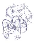  andromorph anthro blue_and_white chest_tuft claws cute_fangs eulipotyphlan genitals hand_behind_head hi_res inner_ear_fluff intersex leg_tuft looking_at_viewer mammal monochrome nowykowski7 nude pussy simple_background sitting sketch solo sonic_the_hedgehog sonic_the_hedgehog_(series) sonic_the_werehog sonic_unleashed spread_legs spreading tuft were wereeulipotyphlan werehog white_background 