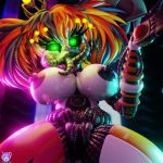  &lt;3 1:1 3d_(artwork) animatronic big_breasts breasts bugafterdark cables digital_media_(artwork) erect_nipples female five_nights_at_freddy&#039;s genitals green_eyes hi_res humanoid machine nipples presenting pussy robot robot_humanoid scrap_baby_(fnaf) solo tongue tongue_out video_games what_has_science_done where_is_your_god_now 