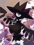  bird commentary creature english_commentary full_body gen_2_pokemon looking_at_viewer murkrow no_humans pinkgermy pokemon pokemon_(creature) purple_eyes signature solo 