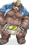  2020 absurd_res anthro ashigara belly brown_body brown_fur fur hi_res humanoid_hands iwbsb_kuma kemono male mammal moobs musk nipples overweight overweight_anthro overweight_male solo sumo tokyo_afterschool_summoners ursid video_games 