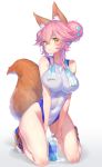  animal_ears fate/grand_order hong_(white_spider) kitsune see_through swimsuits tail tamamo_no_mae wet 