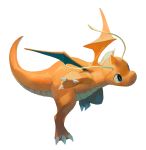  absurdres blue_eyes bluekomadori claws closed_mouth dragon dragonite full_body gen_1_pokemon highres looking_to_the_side no_humans pokemon pokemon_(creature) smile solo symbol_commentary 