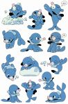  :d arms_up bluekomadori closed_eyes closed_mouth commentary english_commentary foam gen_7_pokemon grey_background half-closed_eyes happy highres musical_note no_humans one_eye_closed open_mouth pokemon pokemon_(creature) popplio sleeping smile spoken_musical_note spoken_star star_(symbol) tongue |d 