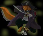  anthro canid canine fox hi_res lowestpolygon male mammal melee_weapon ninja pirate pirate_ninja solo sword warrior weapon 