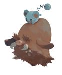  :o bluekomadori brown_fur commentary creature crying english_commentary gen_2_pokemon highres looking_down marill no_humans open_mouth piloswine pokemon pokemon_(creature) scared solid_oval_eyes tears tongue tusks 