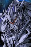  close-up decepticon english_commentary looking_down machinery marble-v mecha no_humans science_fiction solo soundwave space transformers transformers:_revenge_of_the_fallen transformers_(live_action) v-fin visor 